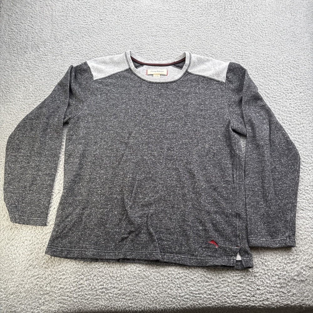 Tommy Bahama Fleece Pullover Sweatshirt Mens XL Gray Long Sleeve Cotton Blend